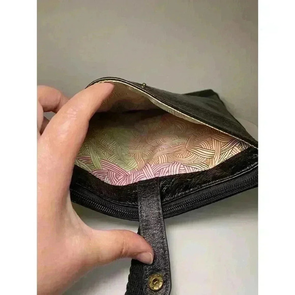 The Sak Leather Shoulder Bag, Black, Mini Fabric Strap Outside/Inside Pockets - Picture 6 of 12